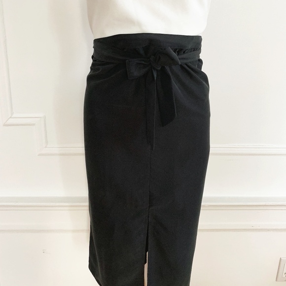 American Apparel Tie Waist Split Front Skirt - Picture 6 of 7